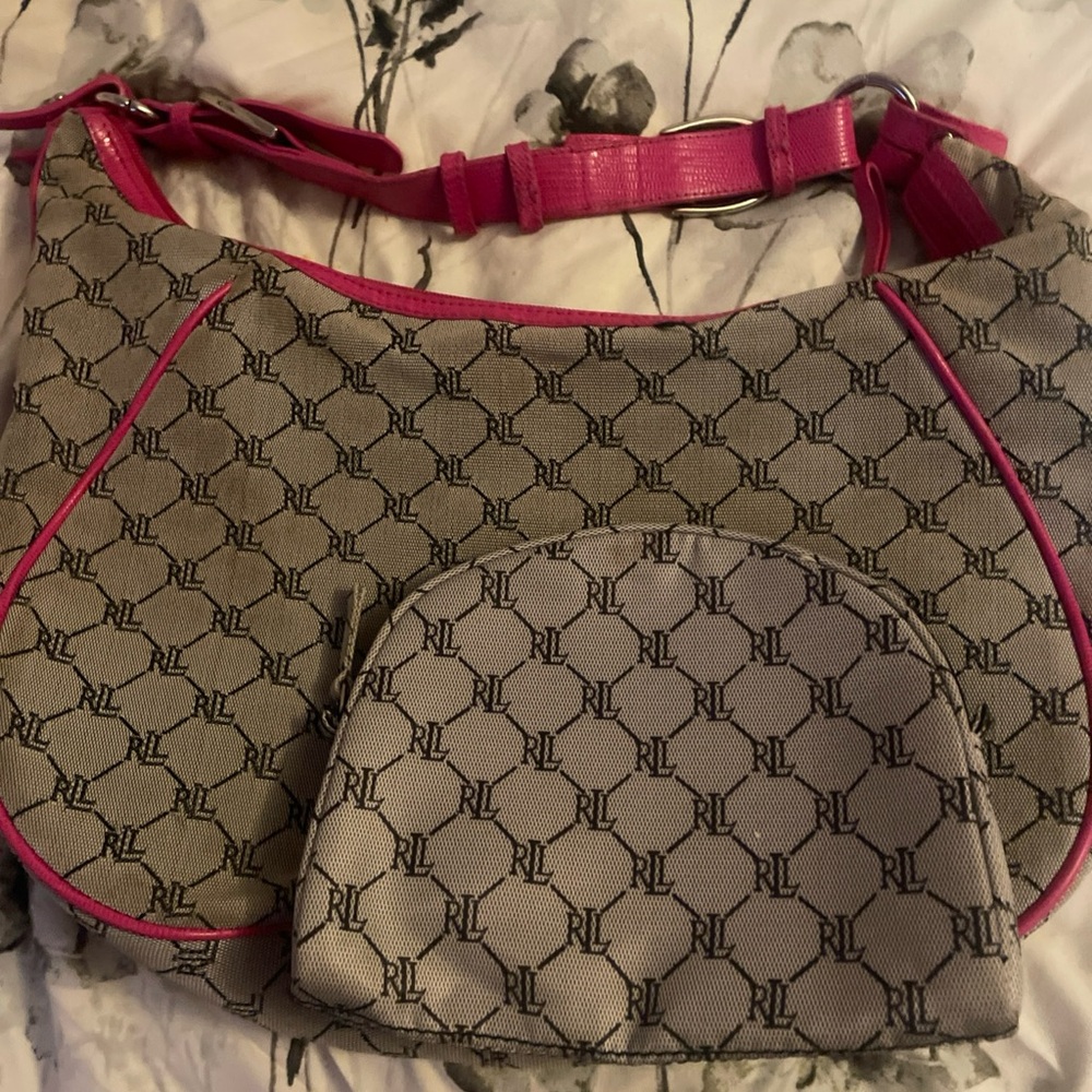 Ralph Lauren Beige and Pink Women's Bag Set